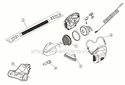 Page A Diagram and Parts List for M08201X  Dirt Devil Hand Vacuum